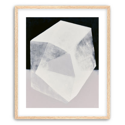 Milkwhite facets in deep black