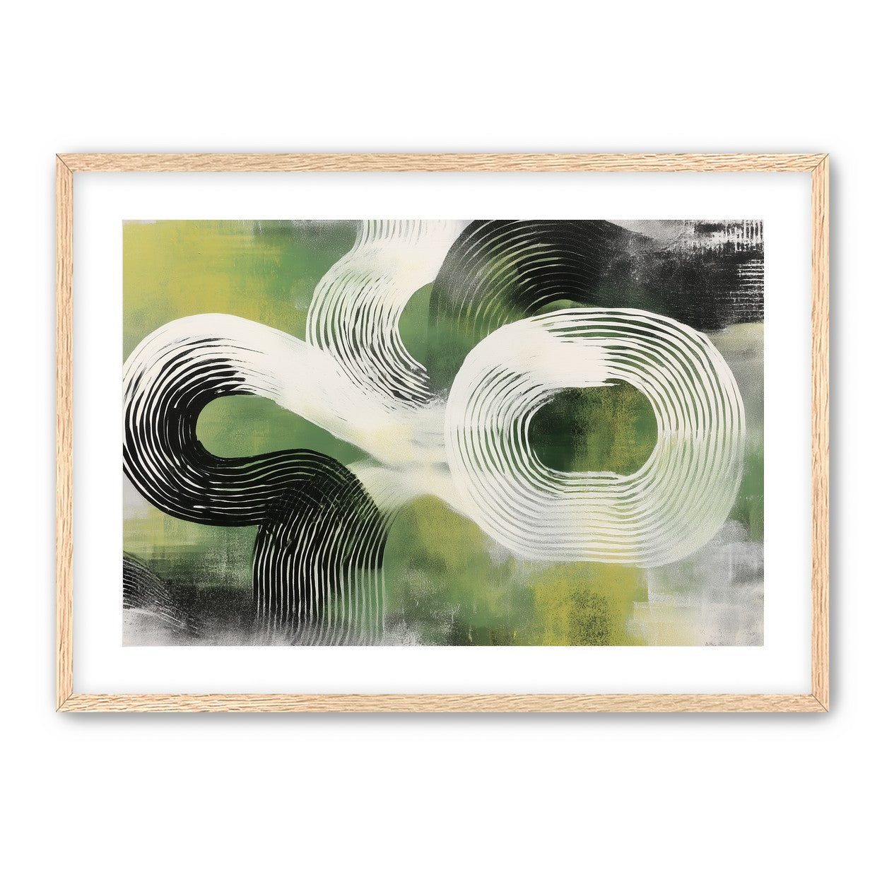 White arcs across green field