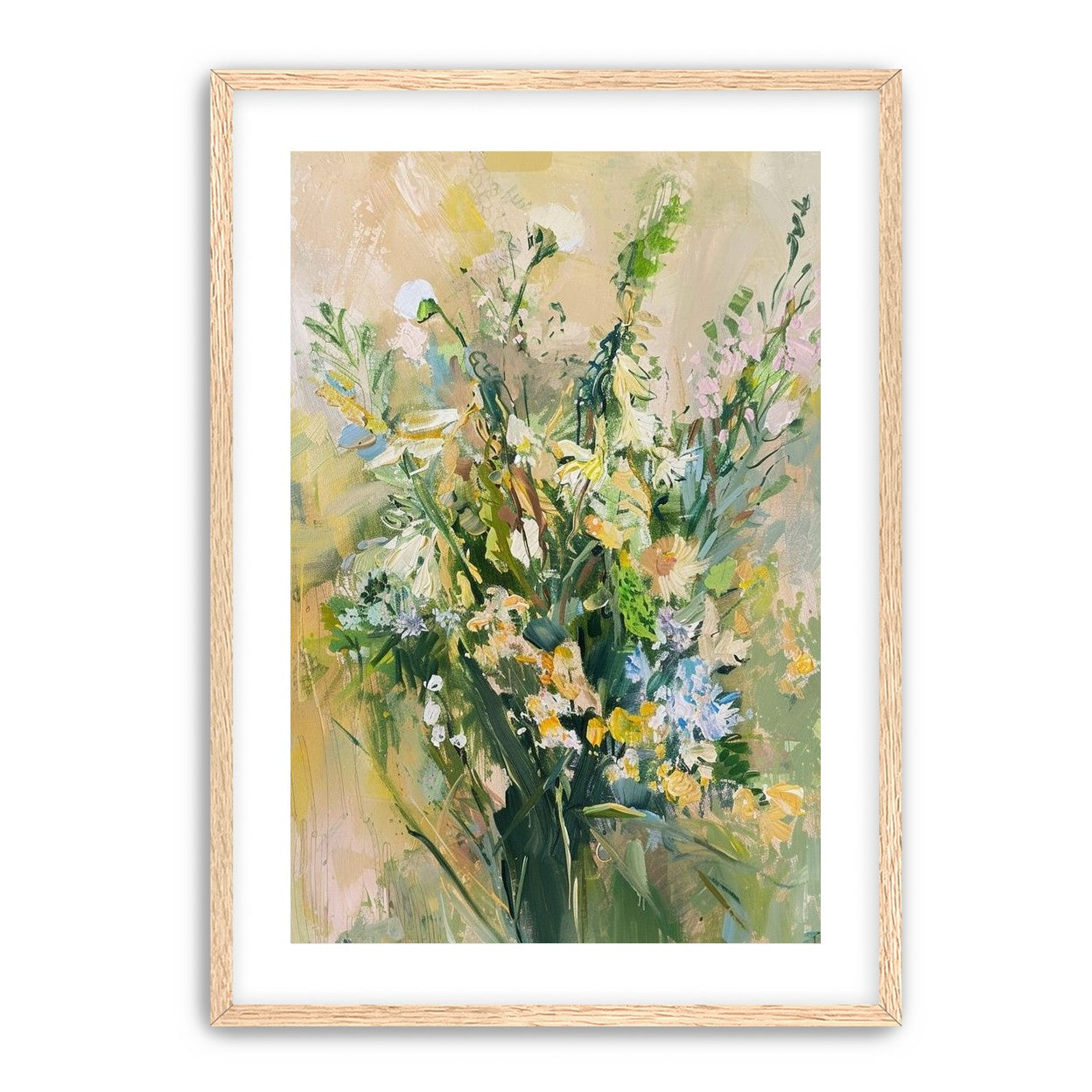 Wildflowers within pale light