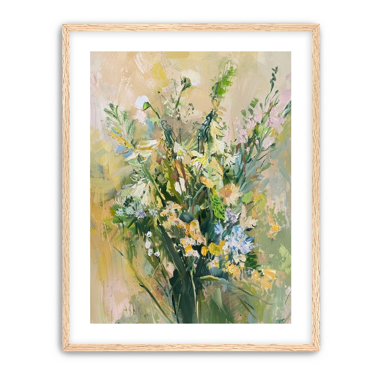 Wildflowers within pale light