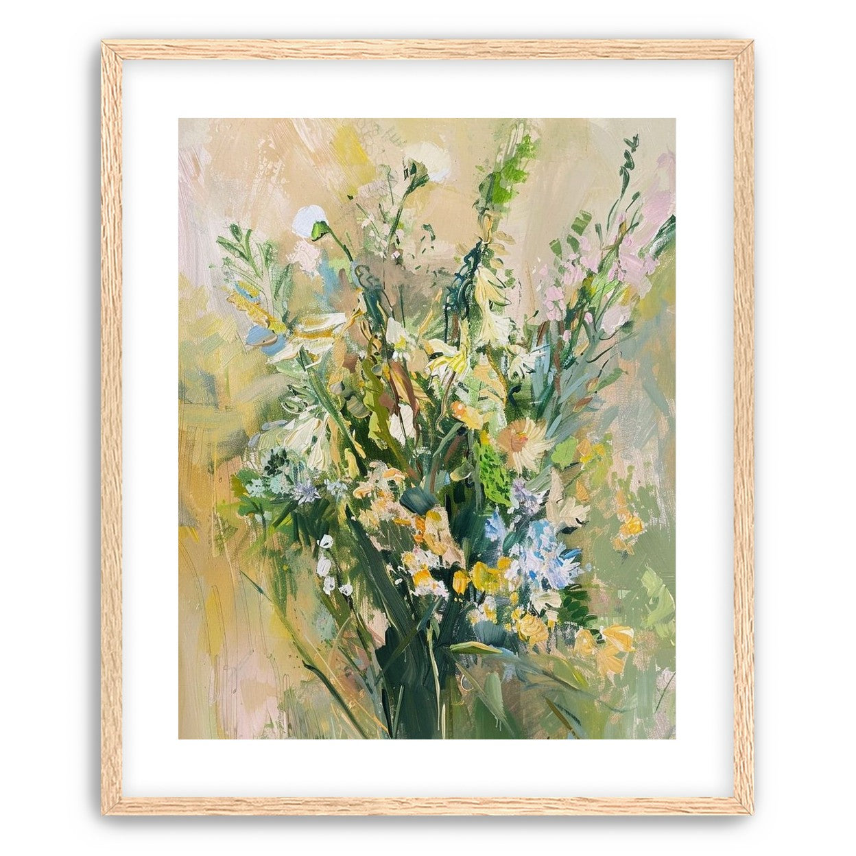 Wildflowers within pale light