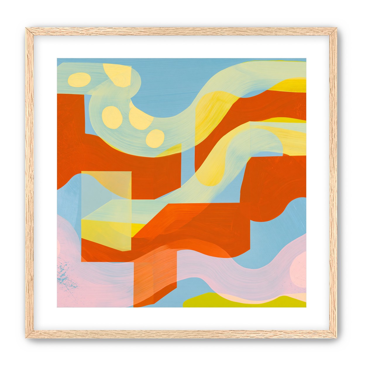 Orange bands within blue field
