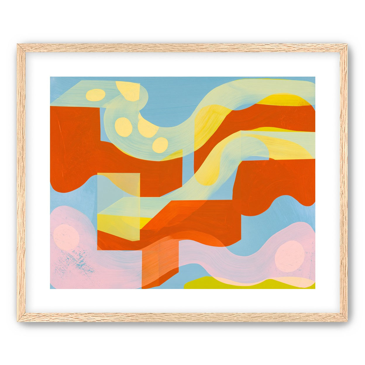 Orange bands within blue field