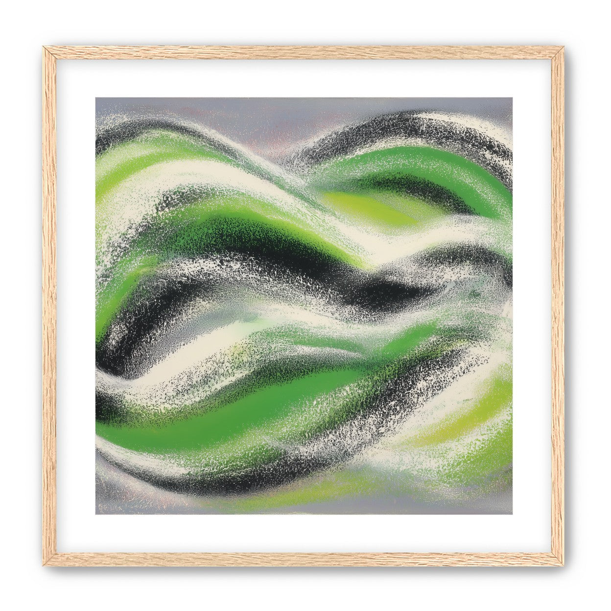 Green bands under white spray
