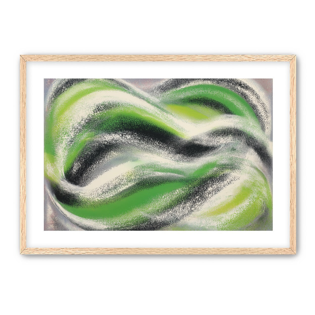 Green bands under white spray
