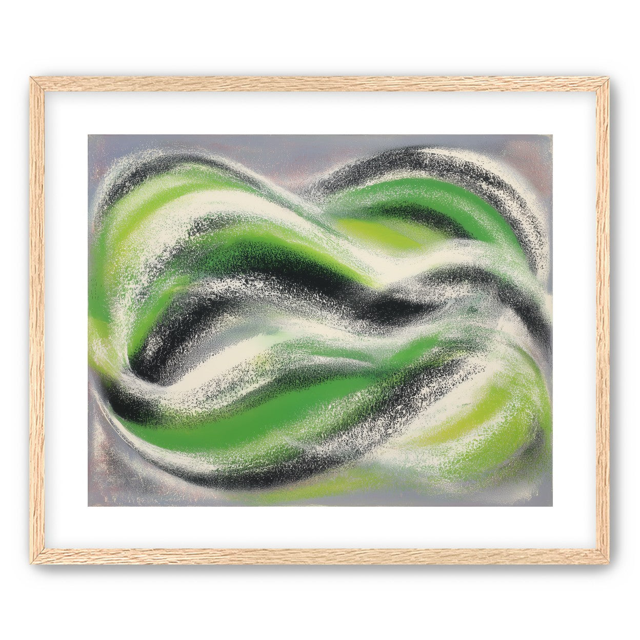 Green bands under white spray