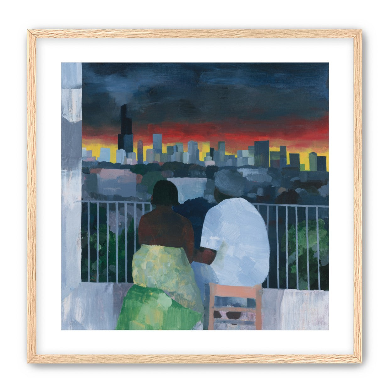 Two on the balcony at dusk