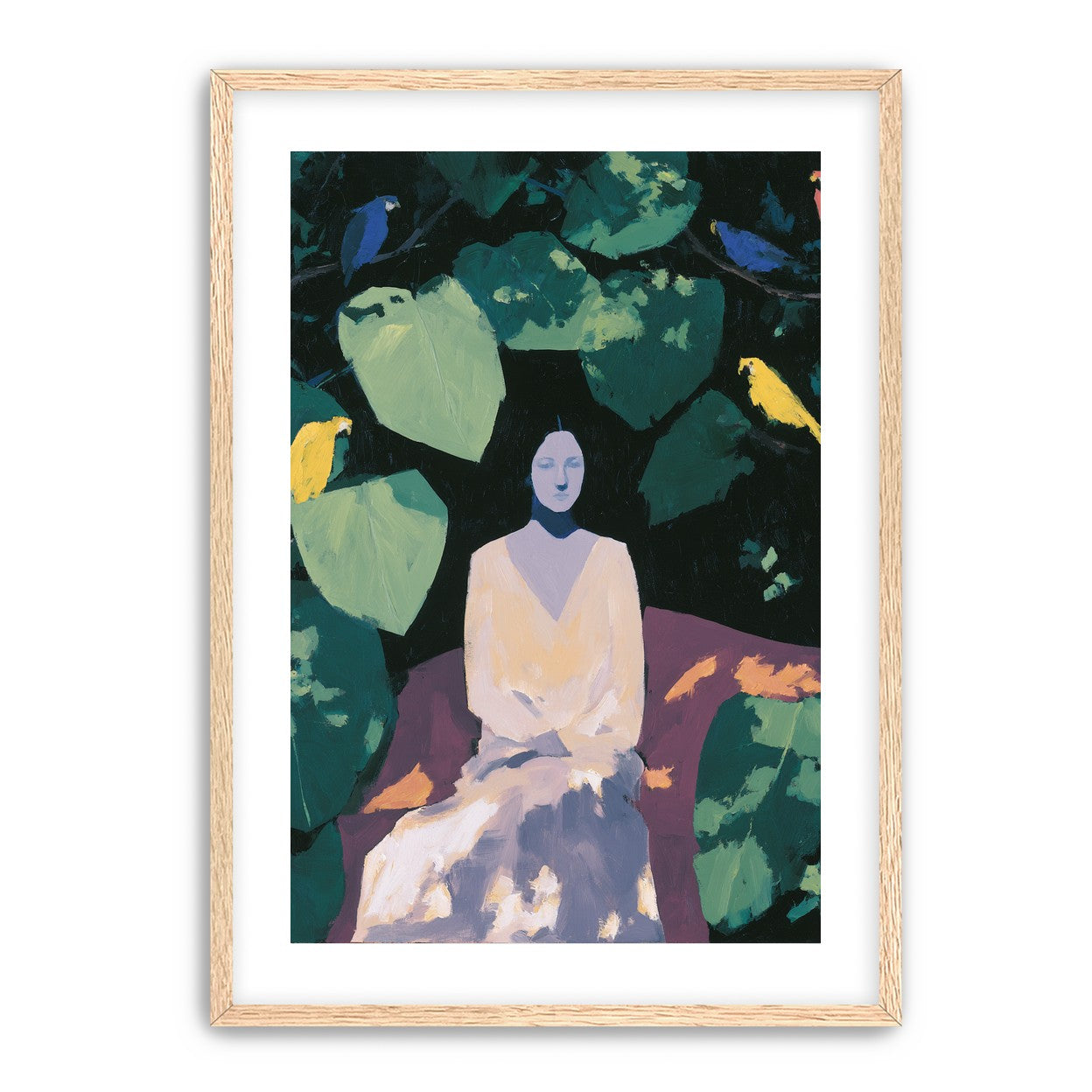 Pale dress under green leaves