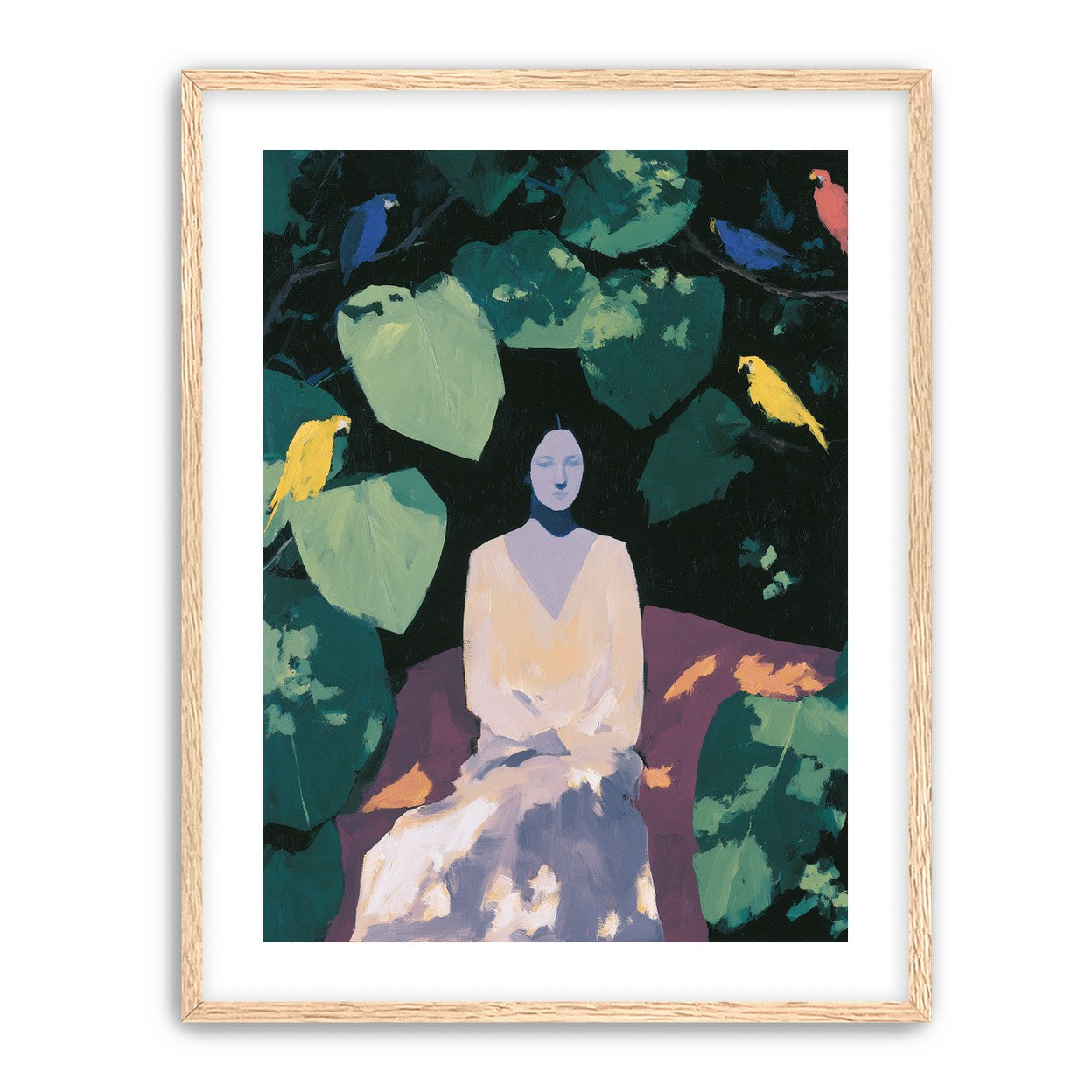 Pale dress under green leaves