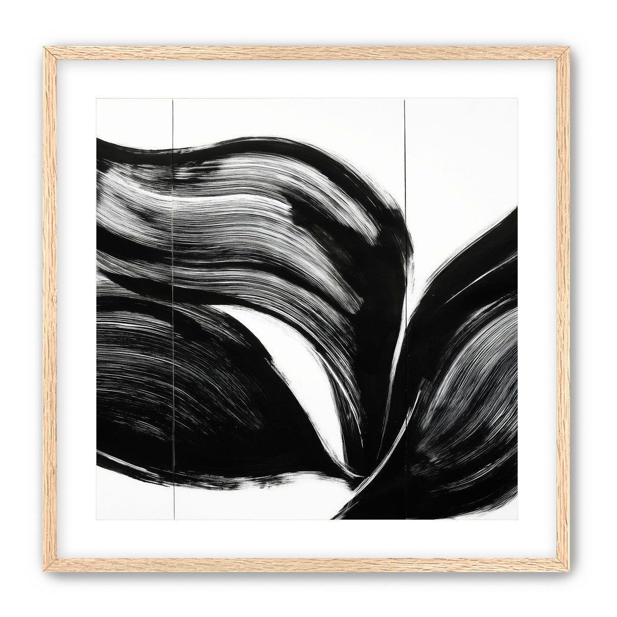 Three petals in black ink