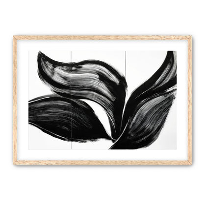 Three petals in black ink