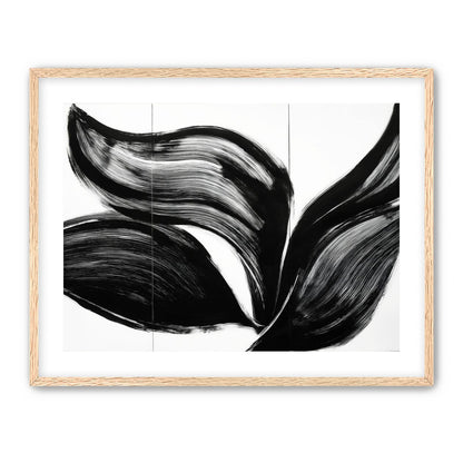 Three petals in black ink