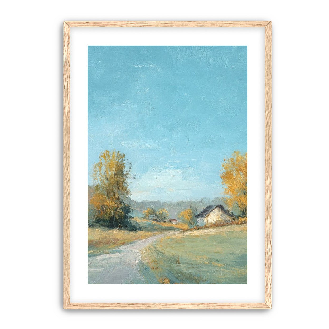 Blue sky over the farmhouse