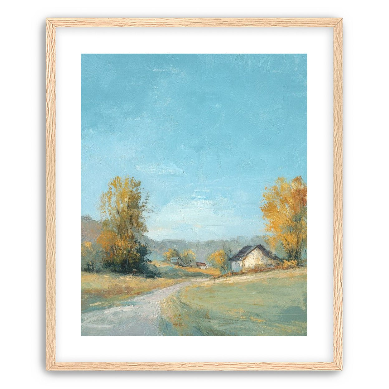 Blue sky over the farmhouse
