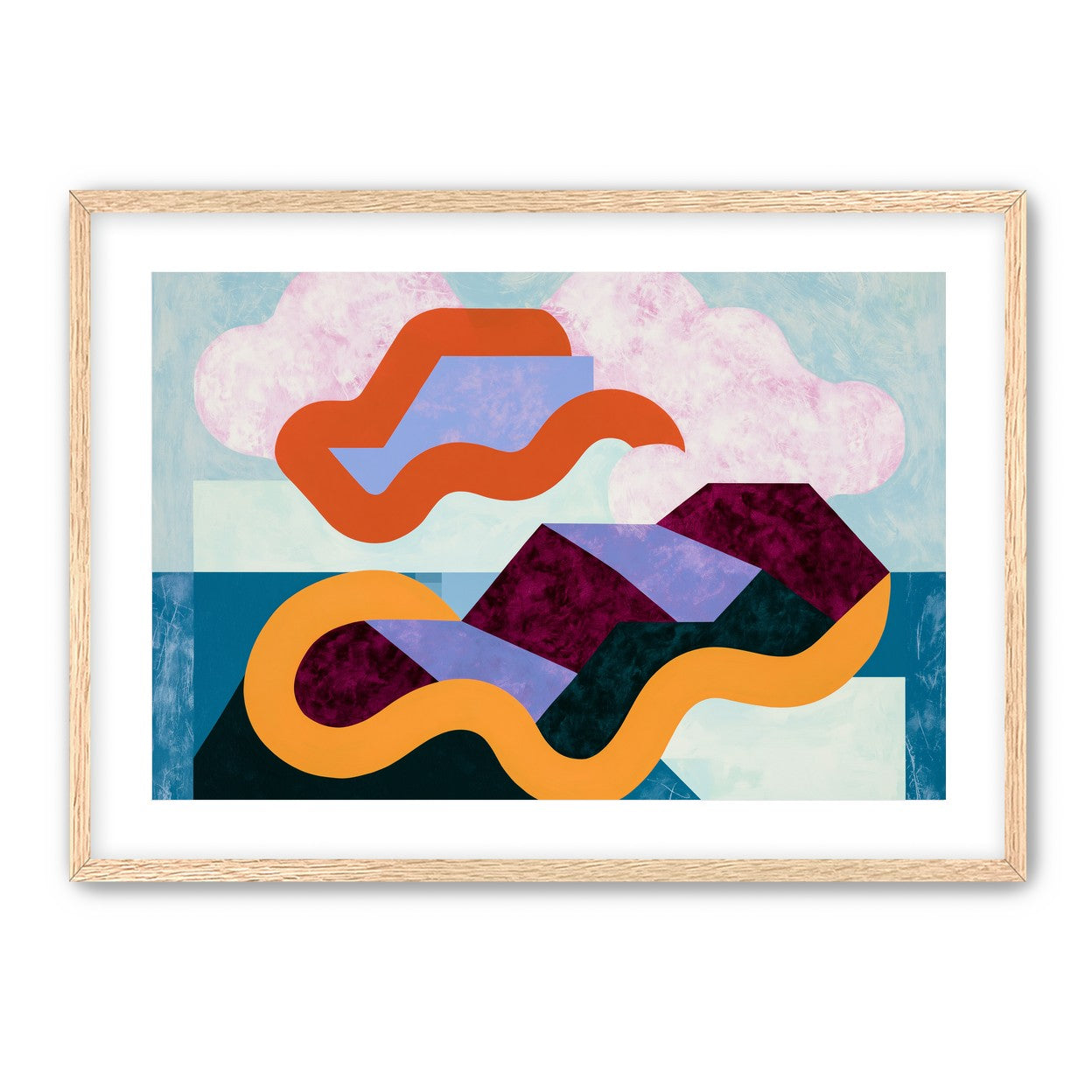 Orange bands across mountains