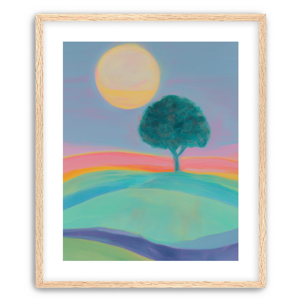 The sun behind the tree