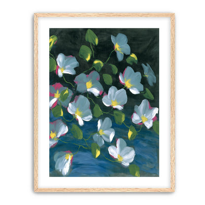 Pale blooms on black
