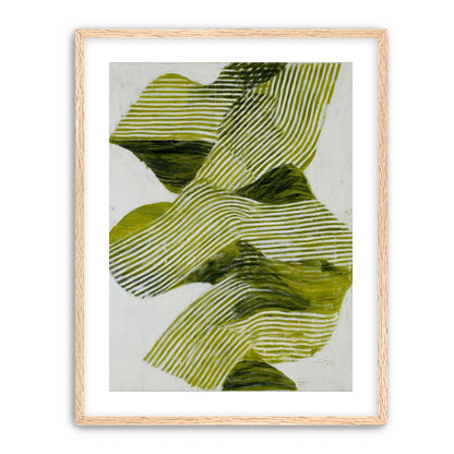 Olive stripes across white