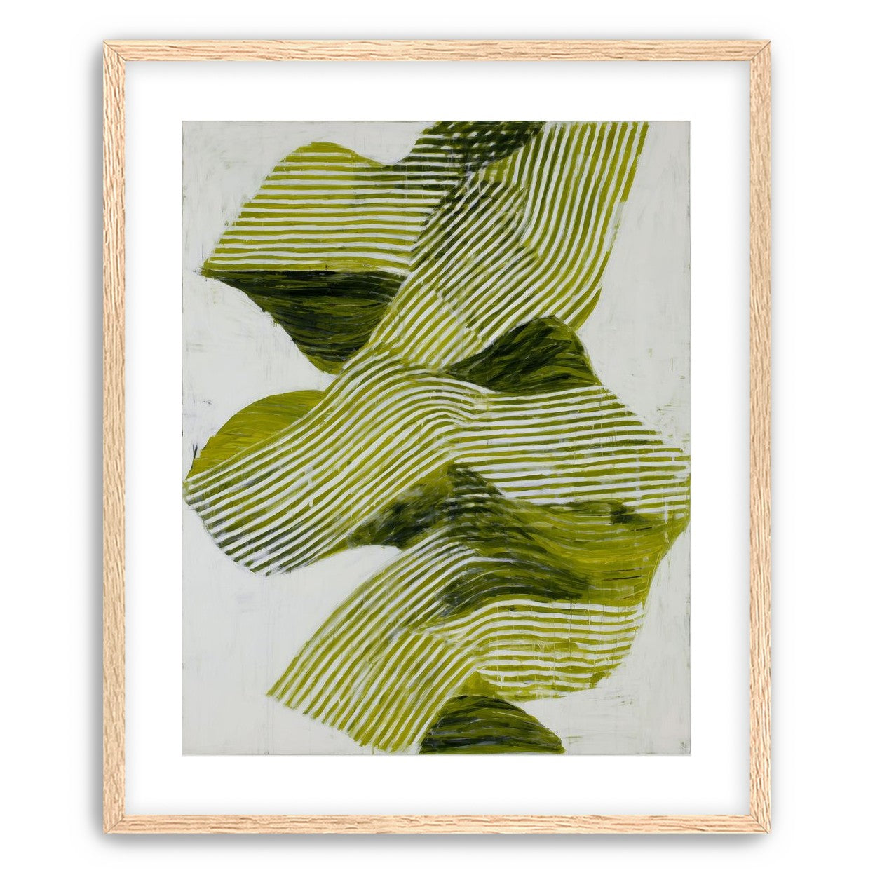 Olive stripes across white