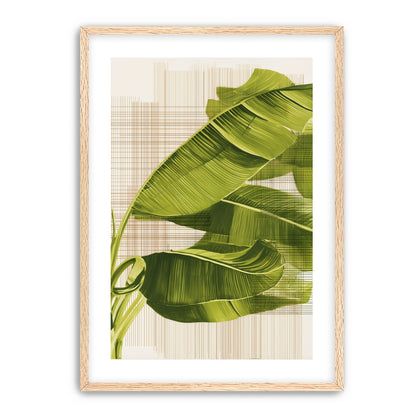 Banana leaves against the grid