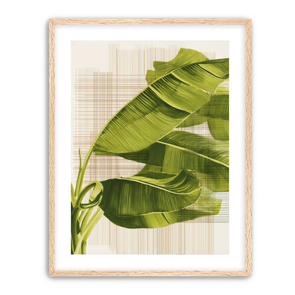 Banana leaves against the grid