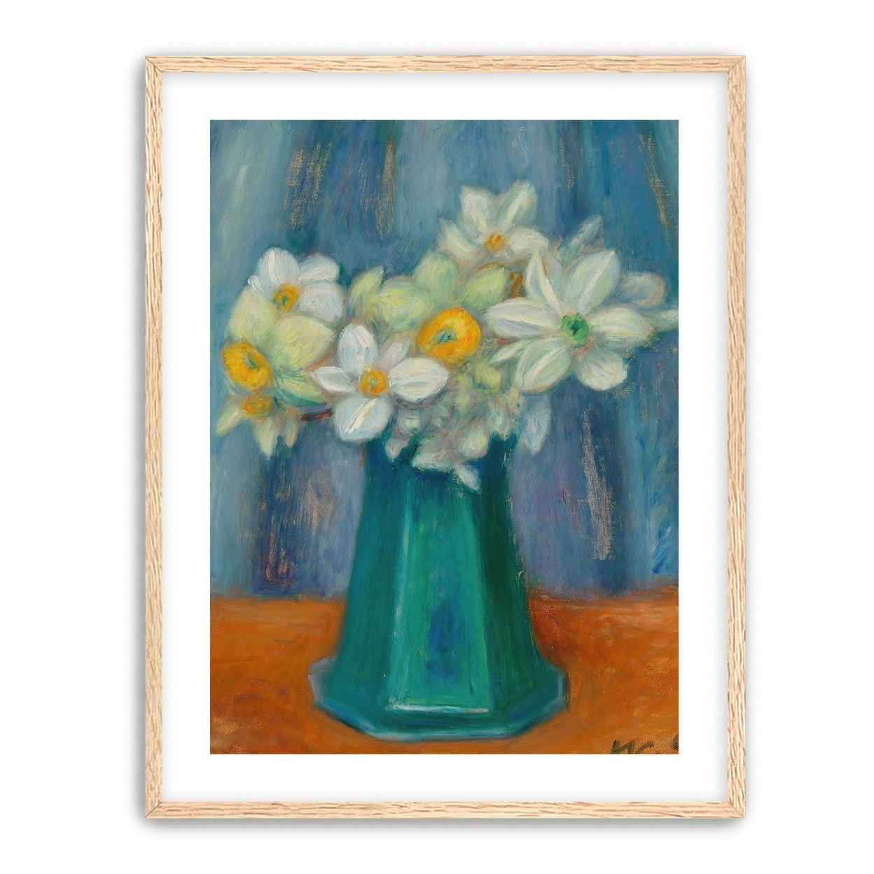 Daisies in green glass