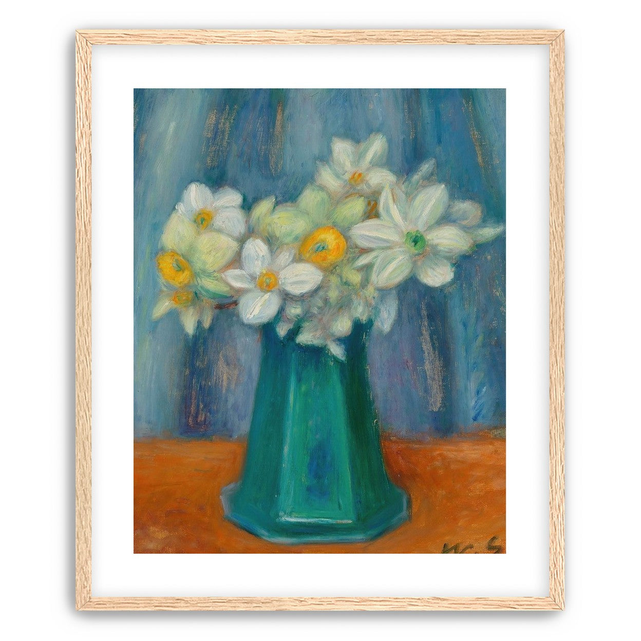 Daisies in green glass