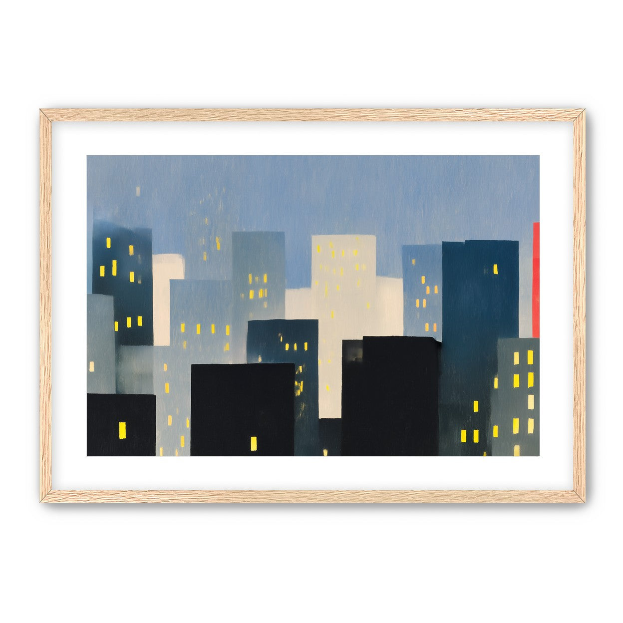 Soft windows in blue towers