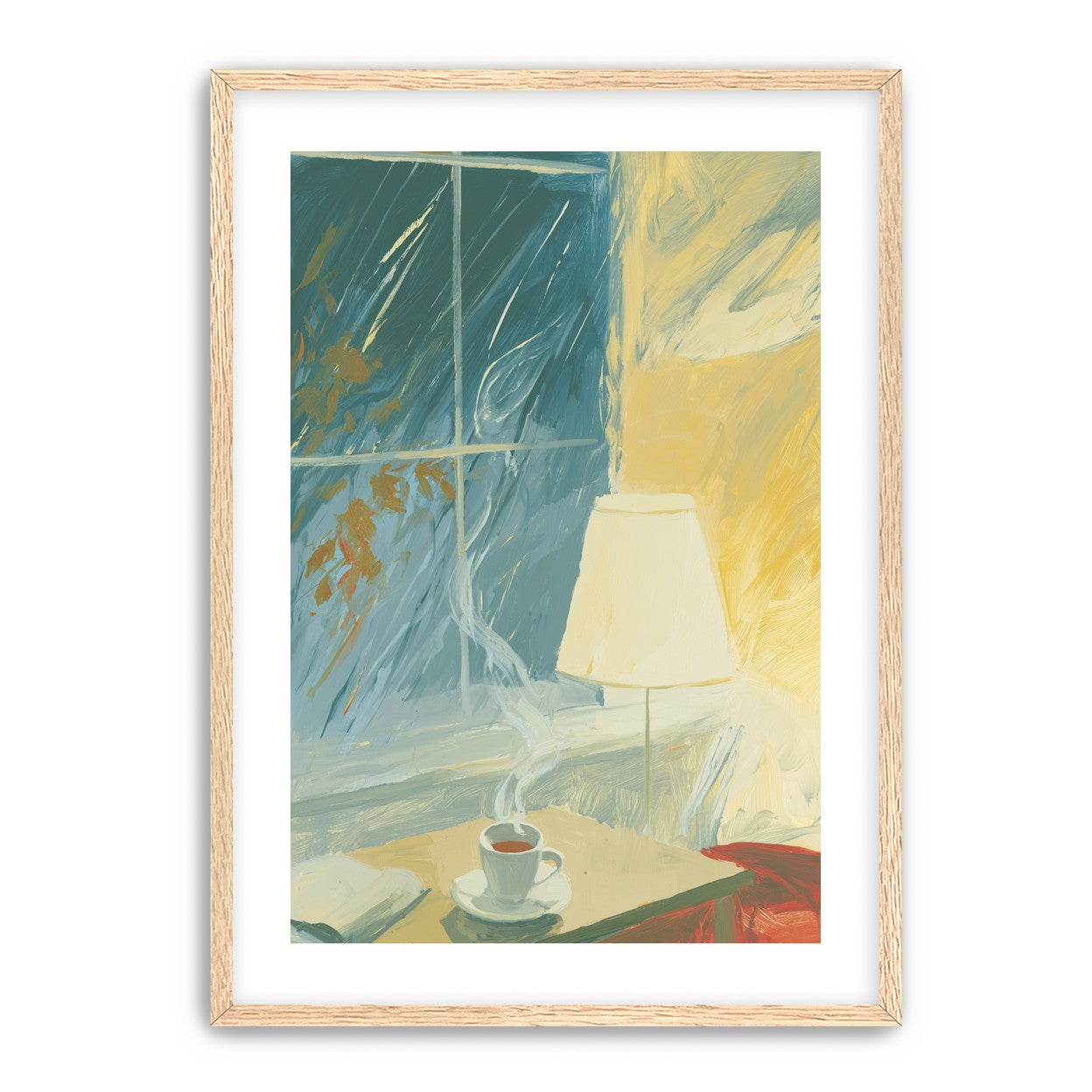 Steam against the rainy window