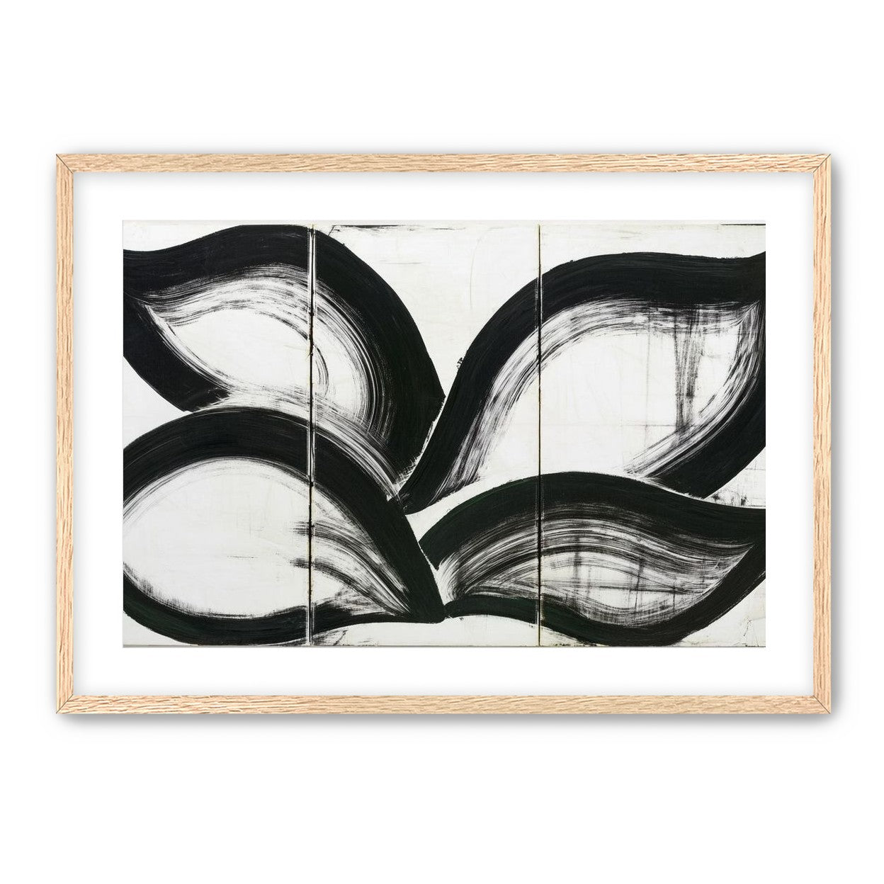 Black arcs across white panels