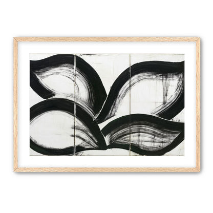 Black arcs across white panels