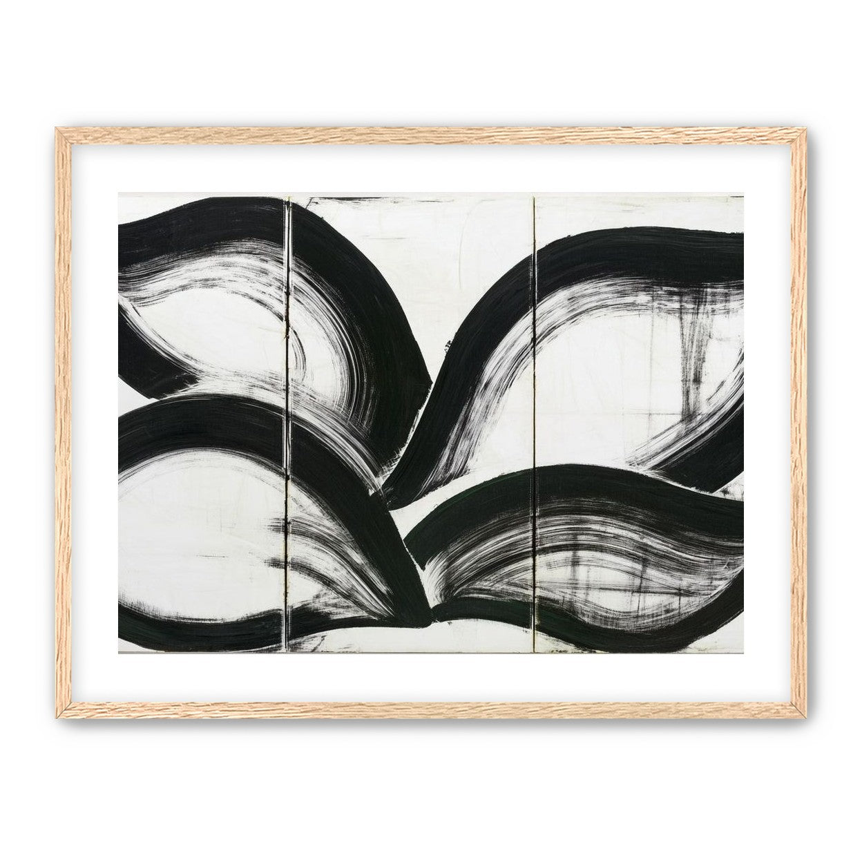 Black arcs across white panels