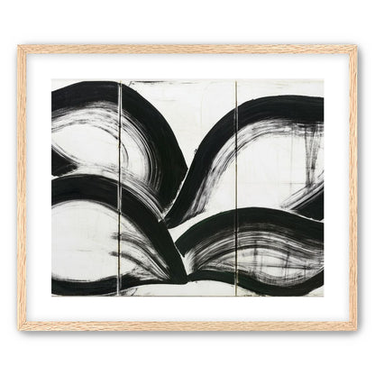 Black arcs across white panels