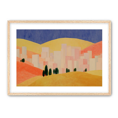 Blue sky over peach city