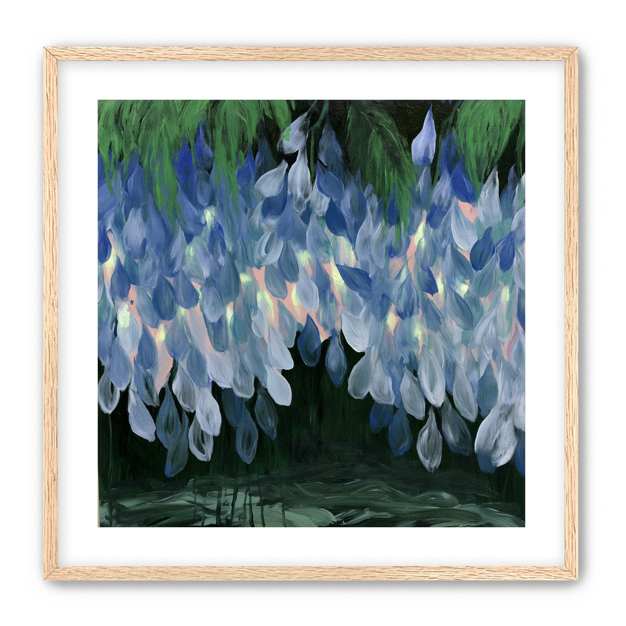 Wisteria over still water