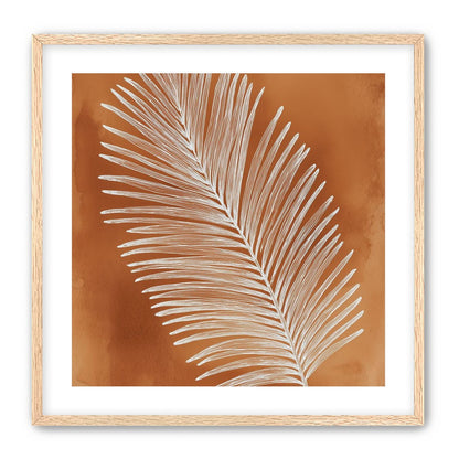 Palm frond in white ink