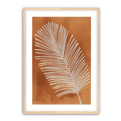 Palm frond in white ink