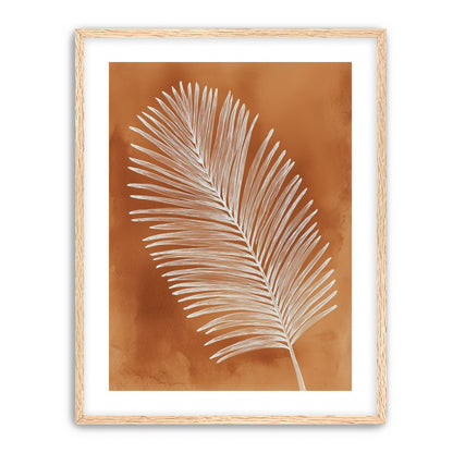 Palm frond in white ink