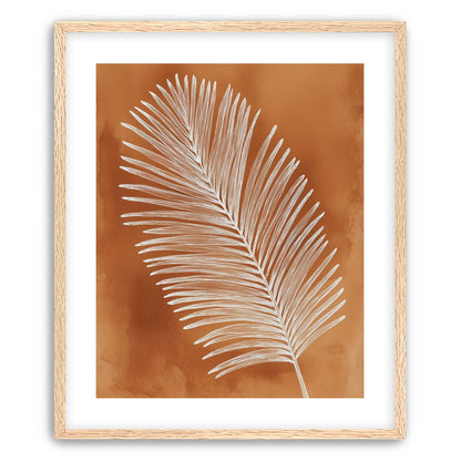 Palm frond in white ink
