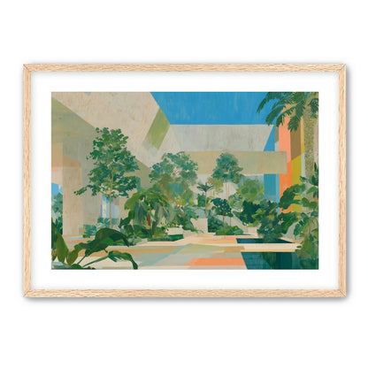 Courtyard where trees meet walls