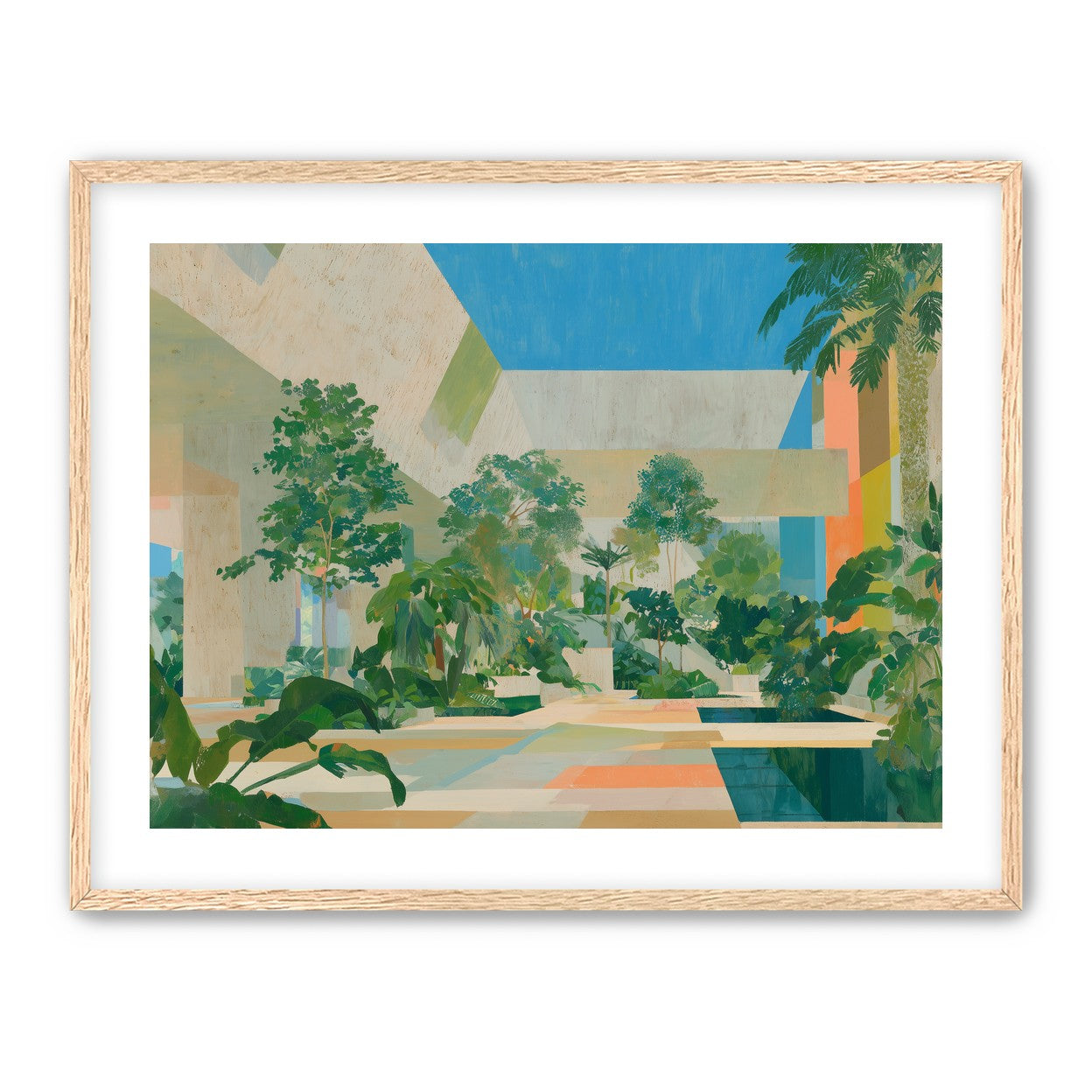Courtyard where trees meet walls