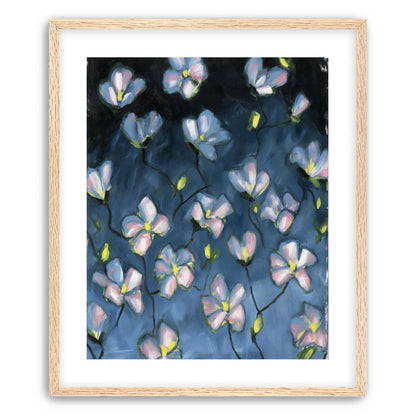 Soft blossoms in blue dusk