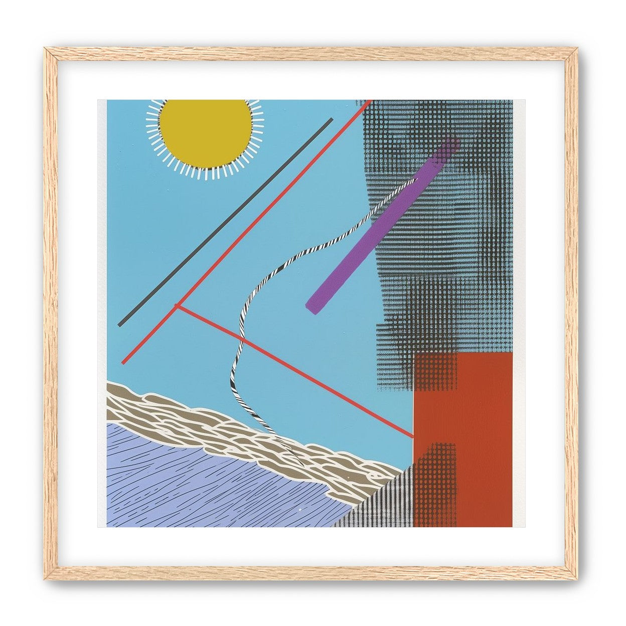 Yellow disc and crossed lines