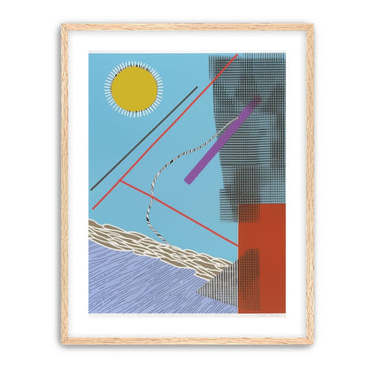 Yellow disc and crossed lines