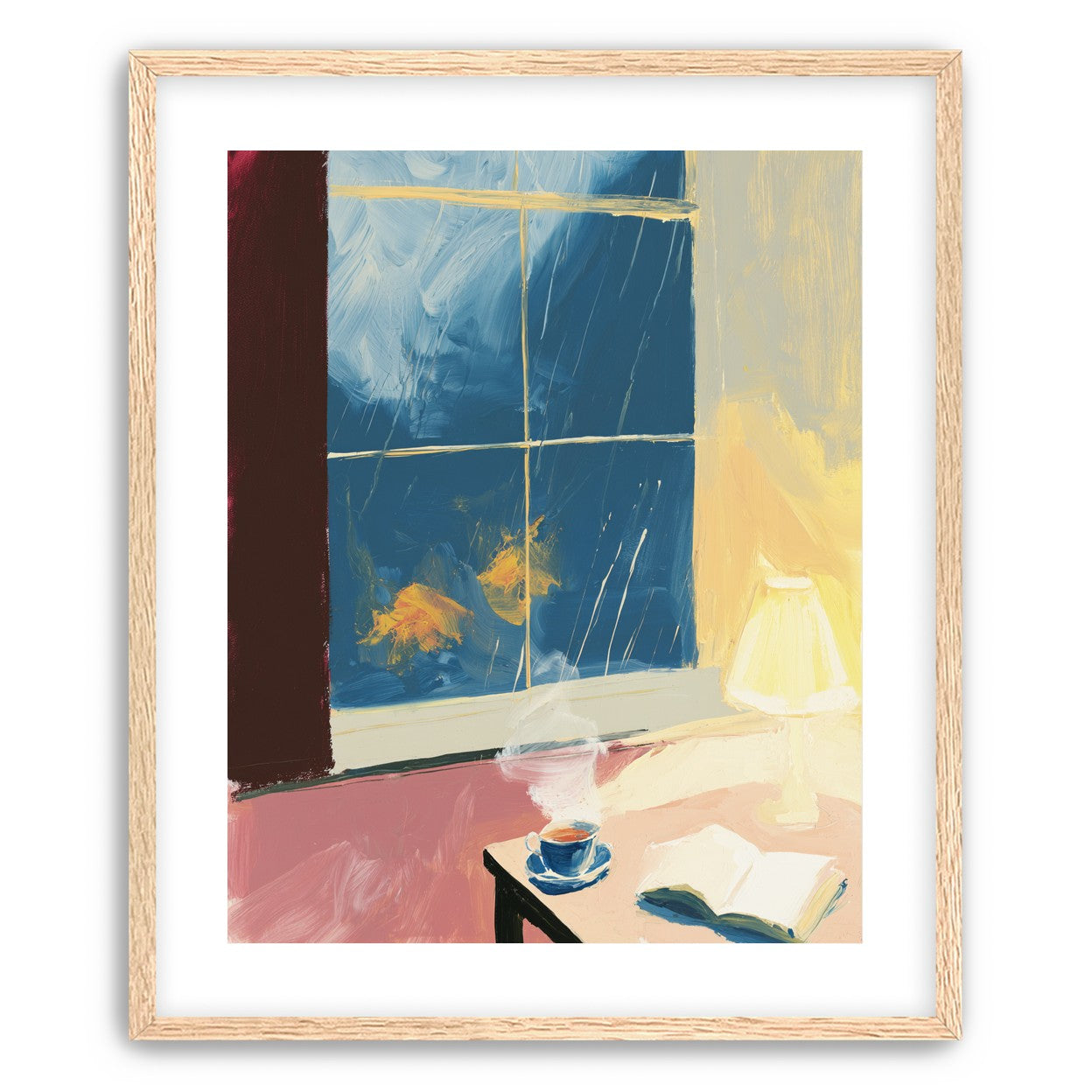 Lamplight on the rainy window