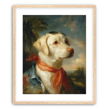 White dog in red scarf