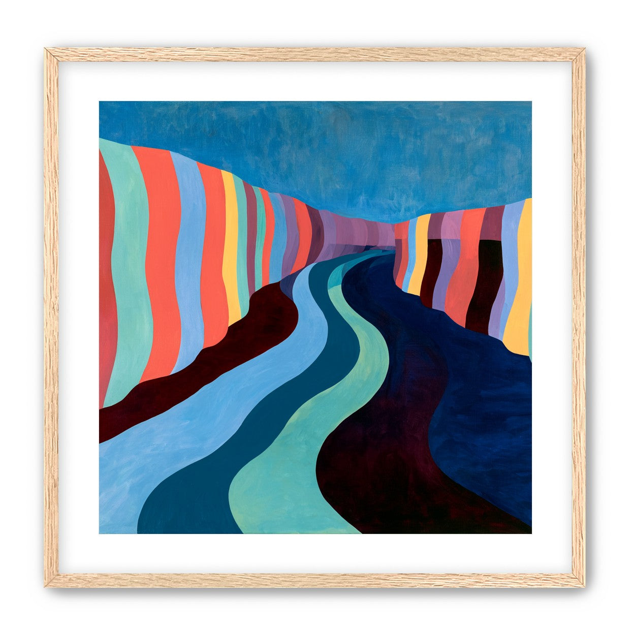 Coral stripes along the bend
