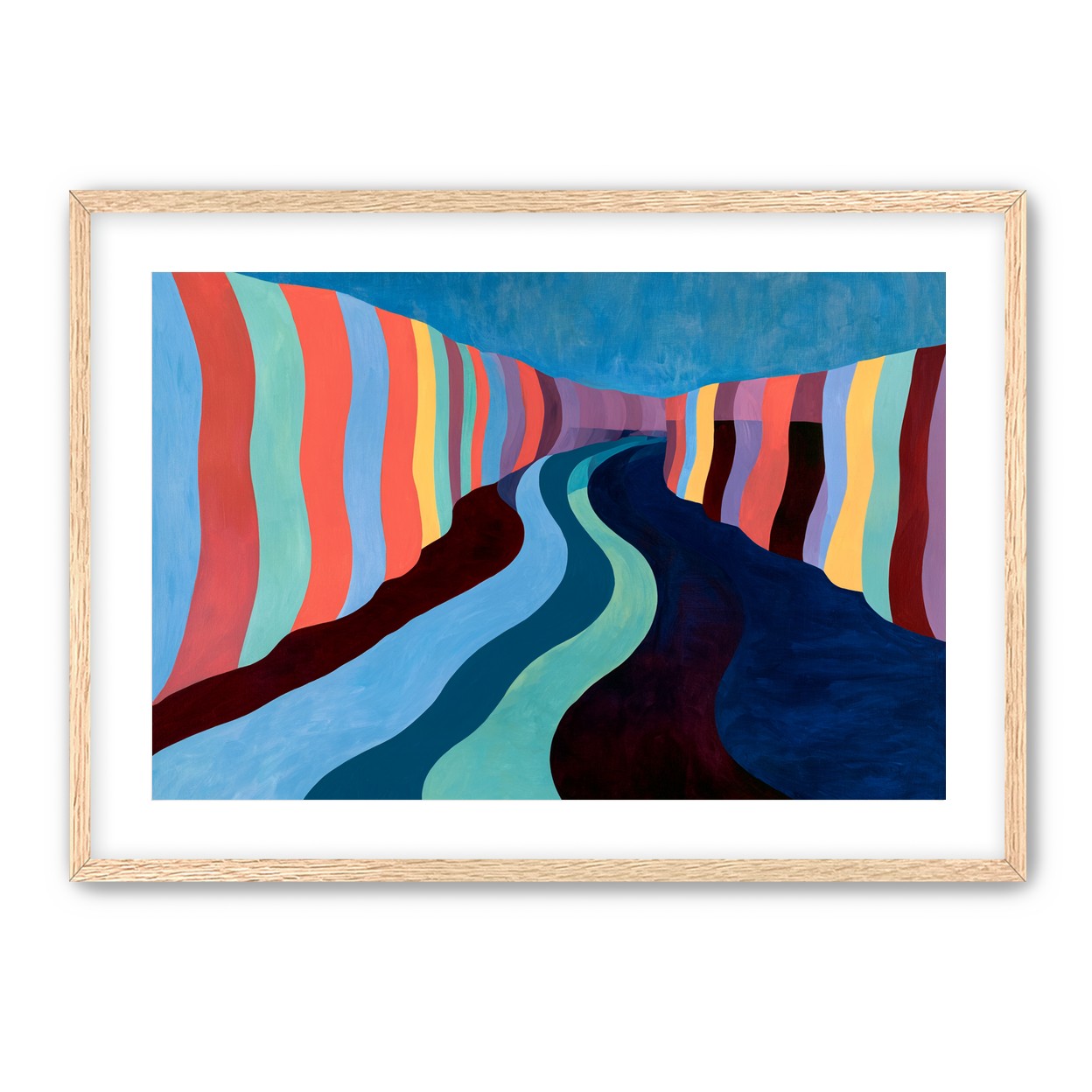 Coral stripes along the bend