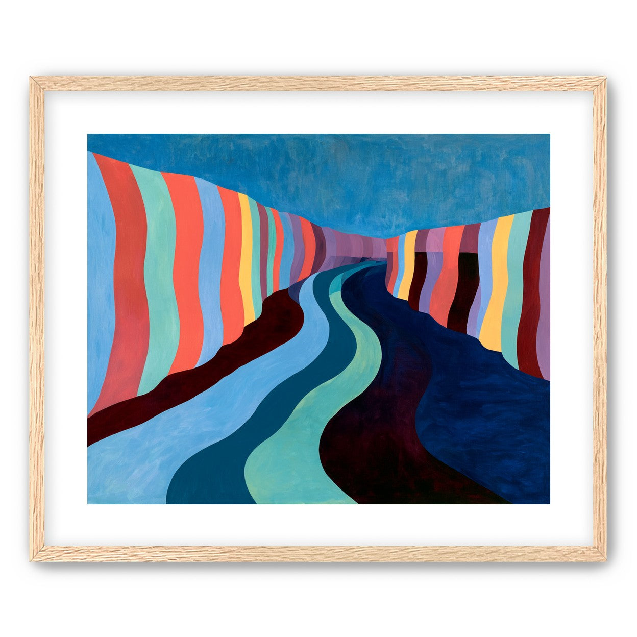 Coral stripes along the bend