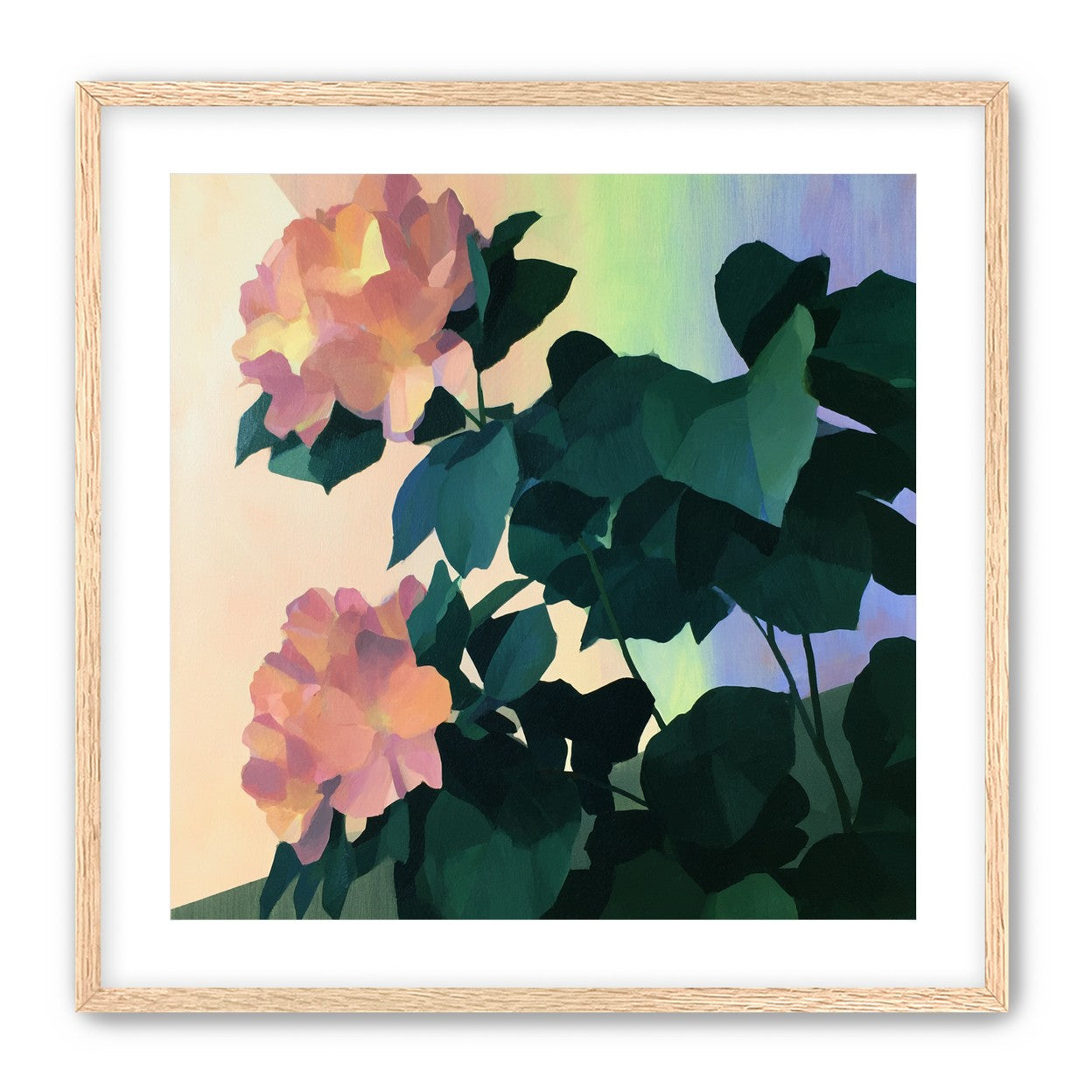 Roses against a pastel sky